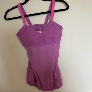 lululemon Speed Up Tank Pink Lilac Size 4 Zippered Pocket Luxtreme